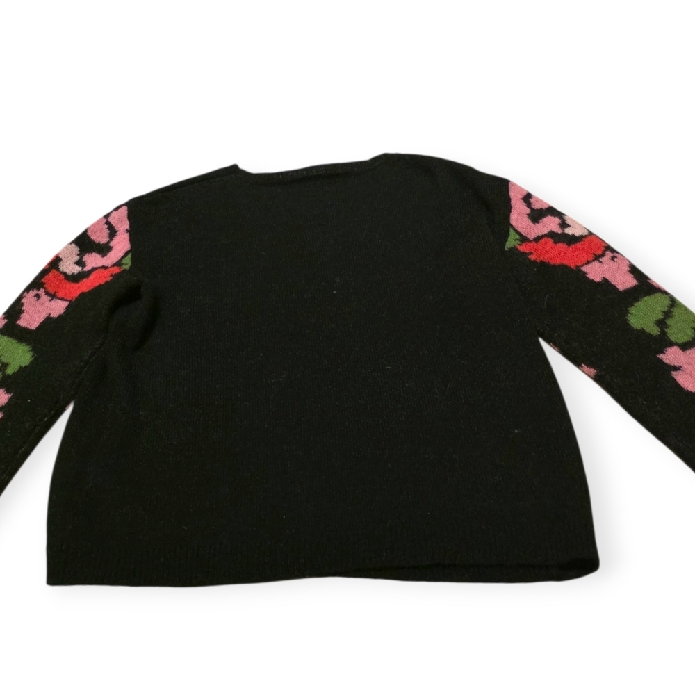 Sundance Knit Floral Sleeve Mohair Wool Blend Sweater - Picture 5 of 7